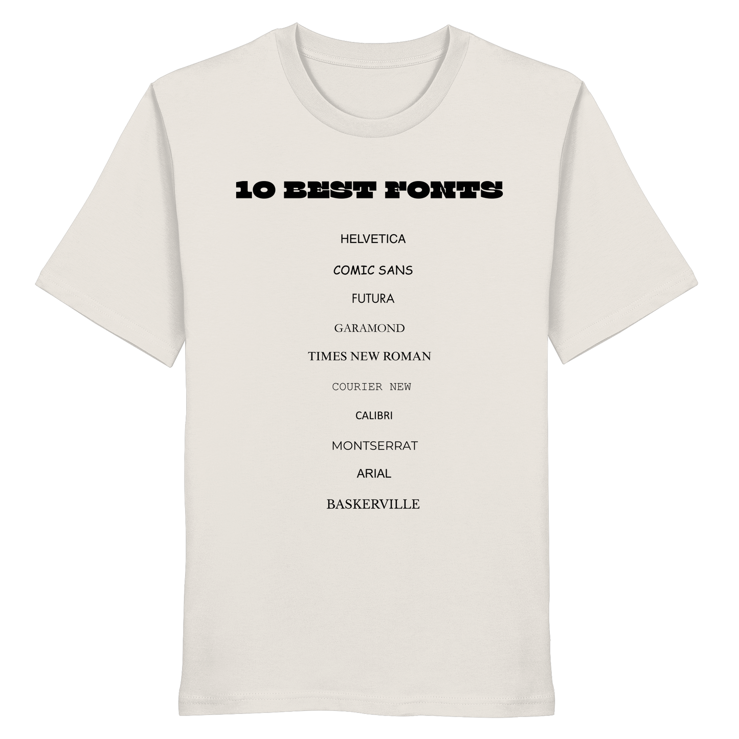 10 Best Fonts - Organic Shirt